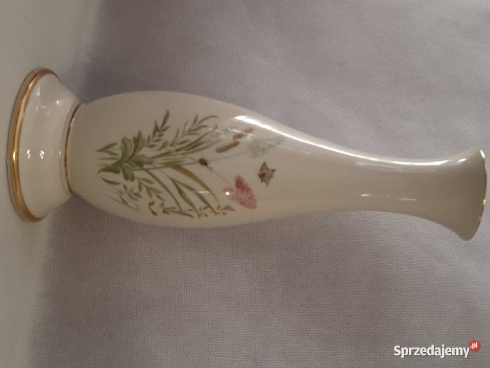 Piękny porcelanowy wazon niemiecki w kwiaty Inowrocław