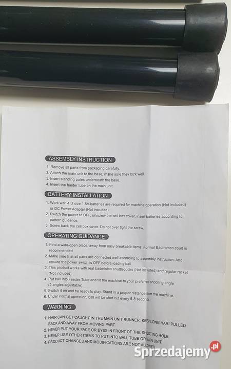 Wyrzutnia lotek do Badmintona automatyczna na Grójec