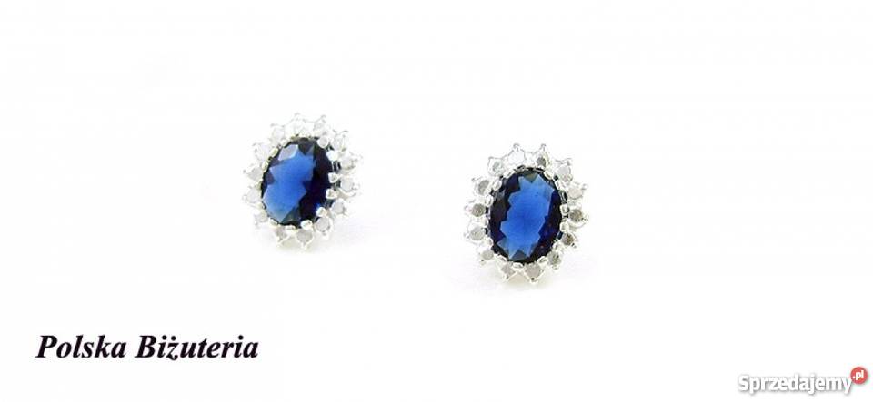 Piękny Srebrny Komplet z Szafirami na Prezent podlaskie Białystok sprzedam