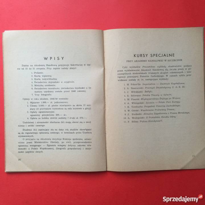 148 Akademia Handlowa 1949 r Szczecin sprzedam