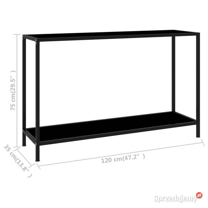 Stolik konsolowy czarny 120x35x75 szkło Warszawa sprzedam