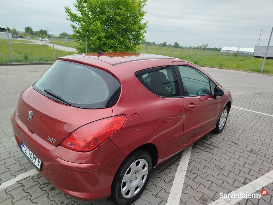 Peugeot 308 16Hdi 90 2008r bordowy Motoryzacja Września