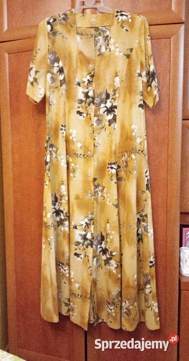 Sukienka długa beżowa