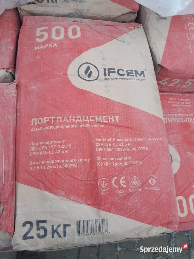 Cement CEM II 425R w workach 25 import lubelskie Łęczna