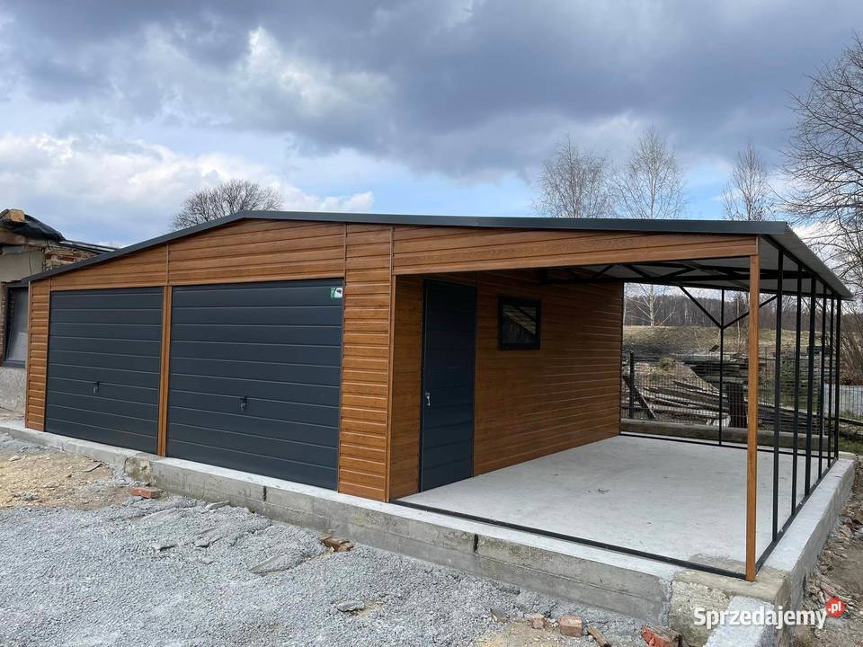 Garaż blaszany wiata 10x6 Wzmocniony profilami Sprzedaż Wejherowo