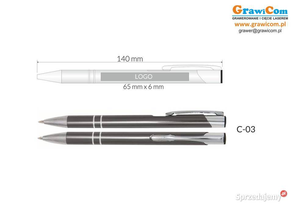 długopisy metalowe cosmo z grawerem 100 szary Leżajsk