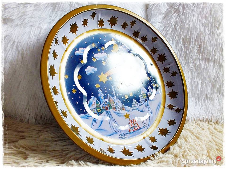 Dekoracyjny malowany półmisek Święta Bożego wielokolorowy lubuskie Żary