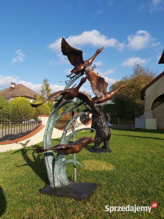 Fontanna z brązu 4 Odlotowe Kaczki H160 Szczecin