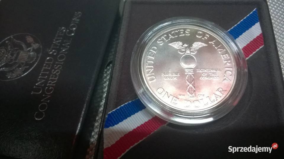 moneta 1 dolar 1989rD 200 lecie Kongresu mazowieckie Warszawa