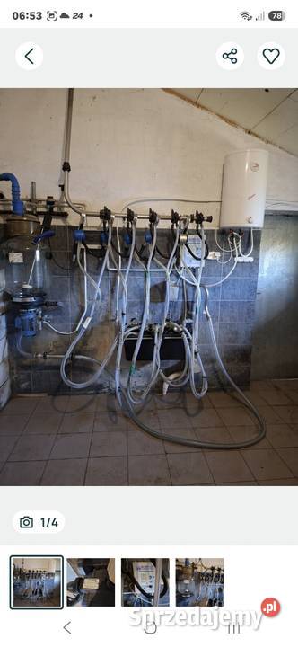 Dojarka przewodowa Alfa Laval 5 aparatów myjnia nieuszkodzony Augustów