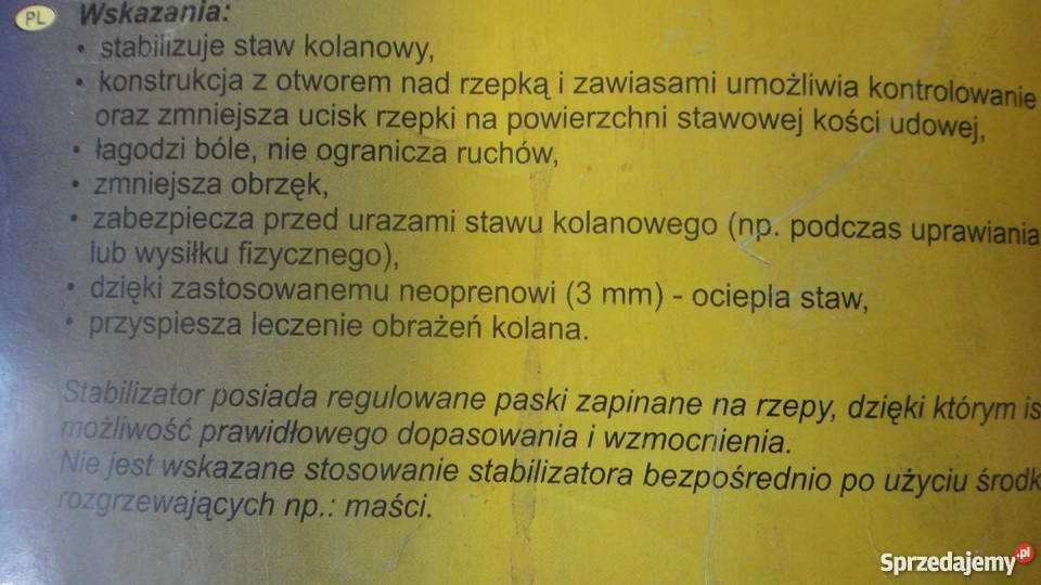 Stabilizator stawu kolanowego z neoprenu rozmiar Pajęczno