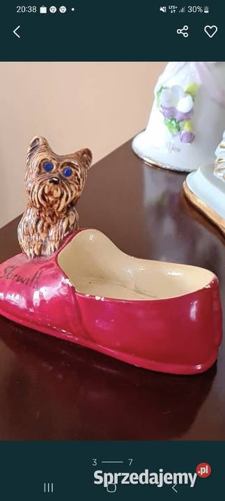 Porcelanowy bucik z pieskiem Przasnysz sprzedam