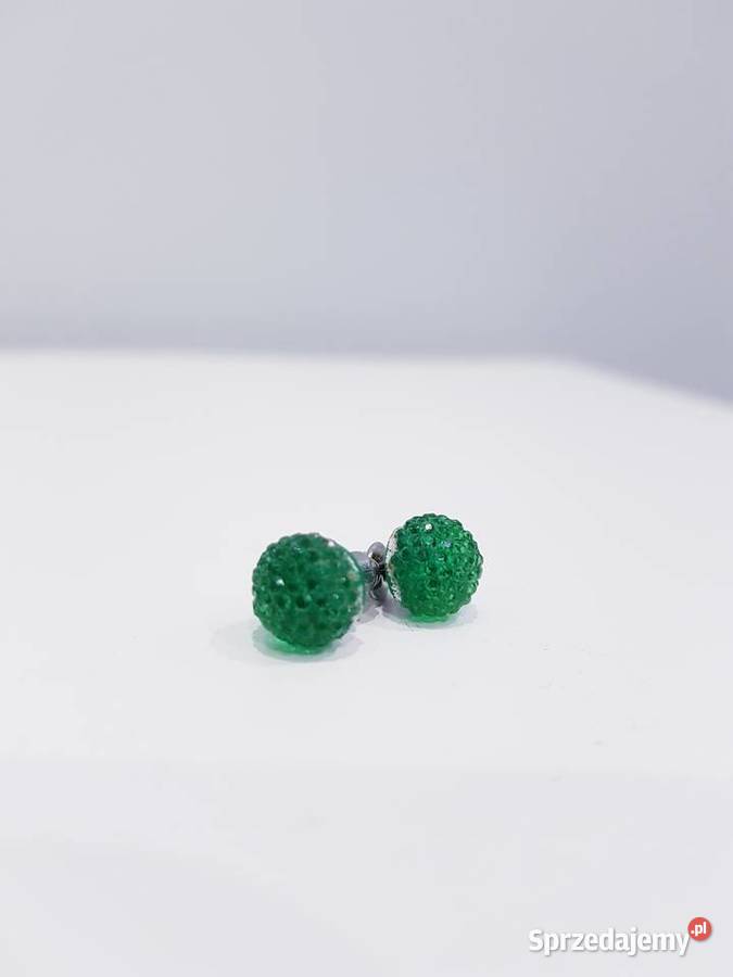 Damskie szmaragdowe kolczyki Dąbrowa Górnicza sprzedam