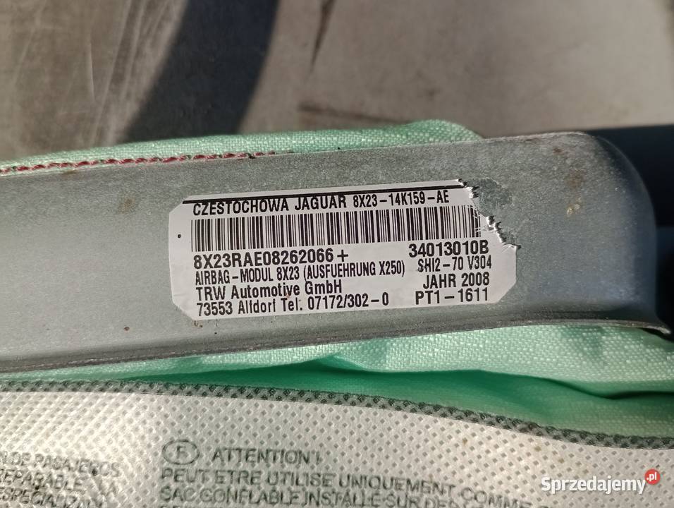 Kurtyny boczne air bag Jaguar xf Radom