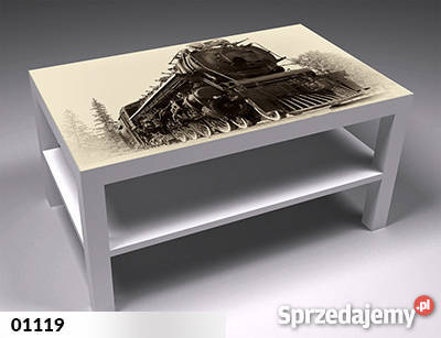 IKEA STOLIK LACK Szklany BLAT Szkło z grafiką do 90cm Komplety mebli