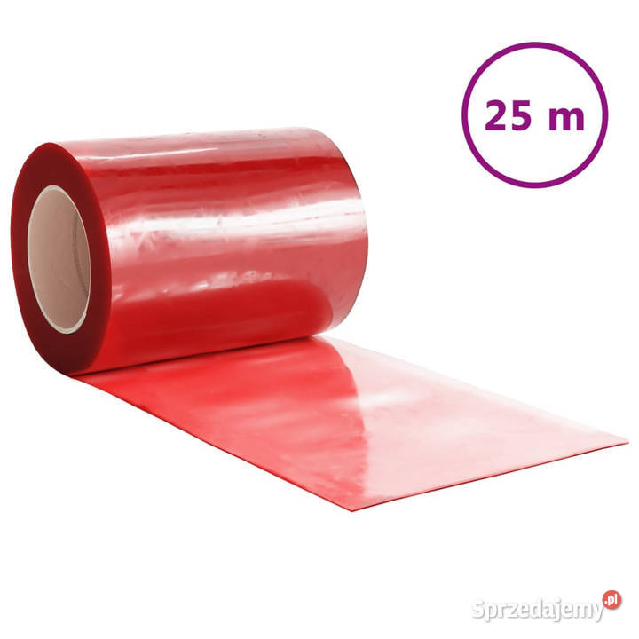 Kurtyna paskowa czerwona 300 mm x 26 mm 25 m PVC
