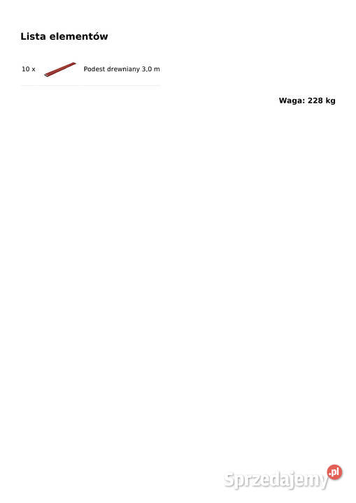 NOWE 10x Podest drewniany 30 m Plettac Stare Siołkowice sprzedam