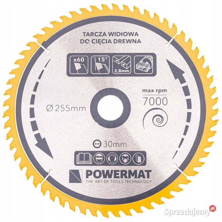 Tarcza WIDIOWA Do Drewna Piły Piła 255 x 30 mm 60Z