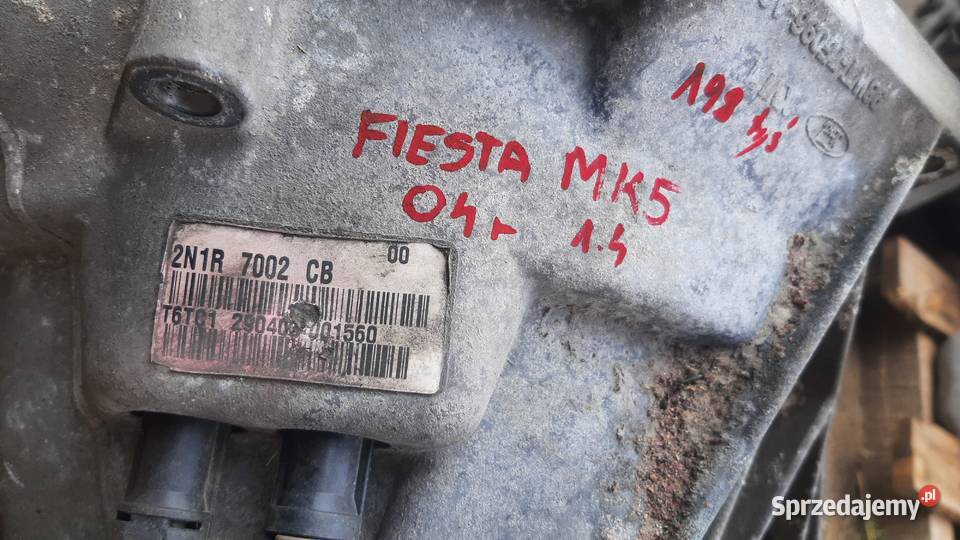 skrzynia biegów ford fiesta mk5 fusion 14 16V Układ napędowy Dębno