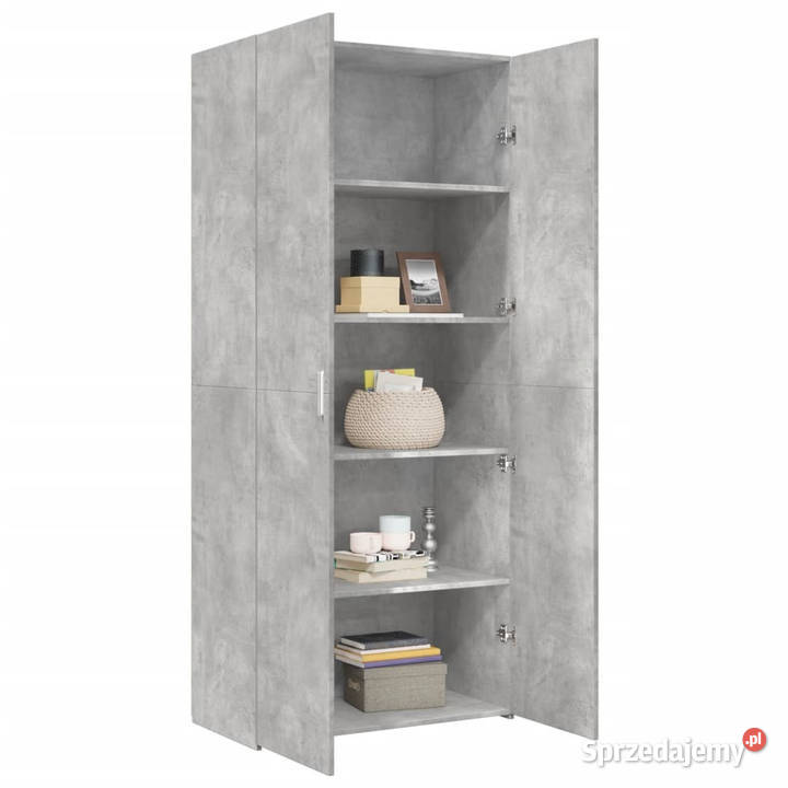 Wysoka szafka szarość betonu 80x425x185 Warszawa
