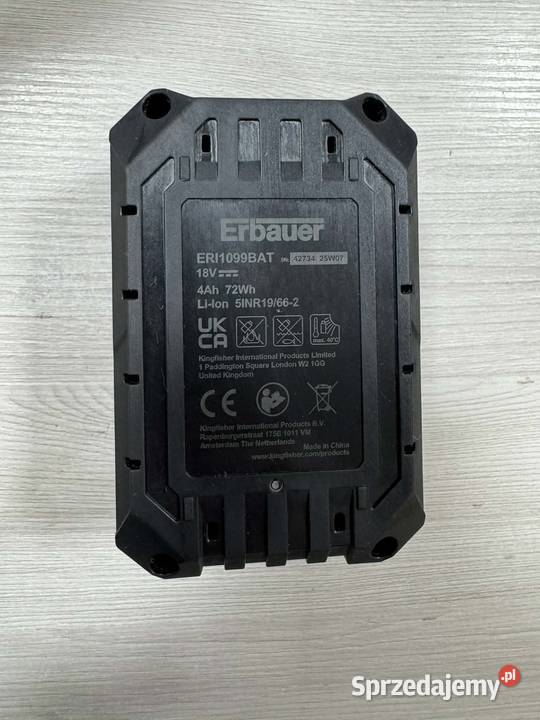 Akumulator LiIon Erbauer 18 V 4 Ah