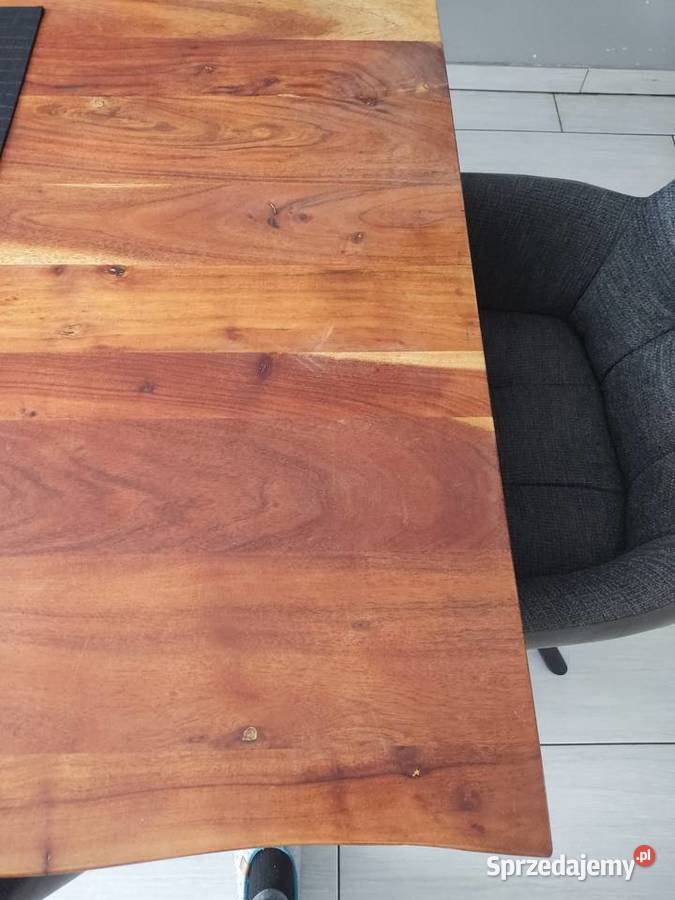 Stół loftowy z naturalną krawędzią metal i Stoły Knurów