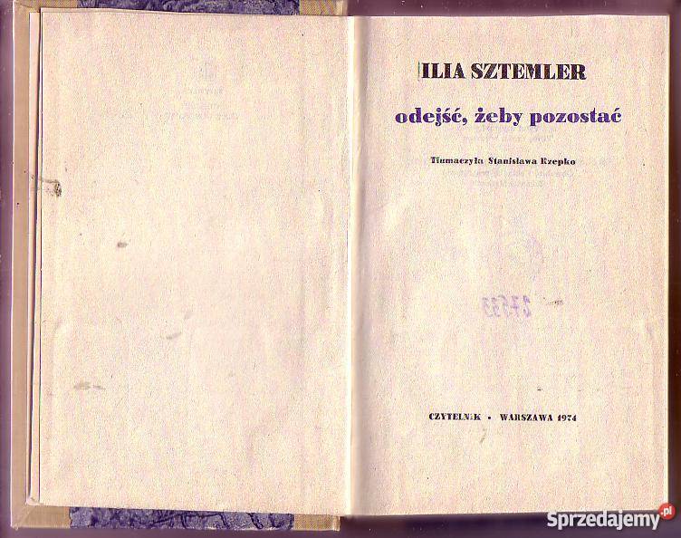 5684 ODEJŚĆ ŻEBY POZOSTAĆ ILIA SZTEMLER małopolskie Czyrna