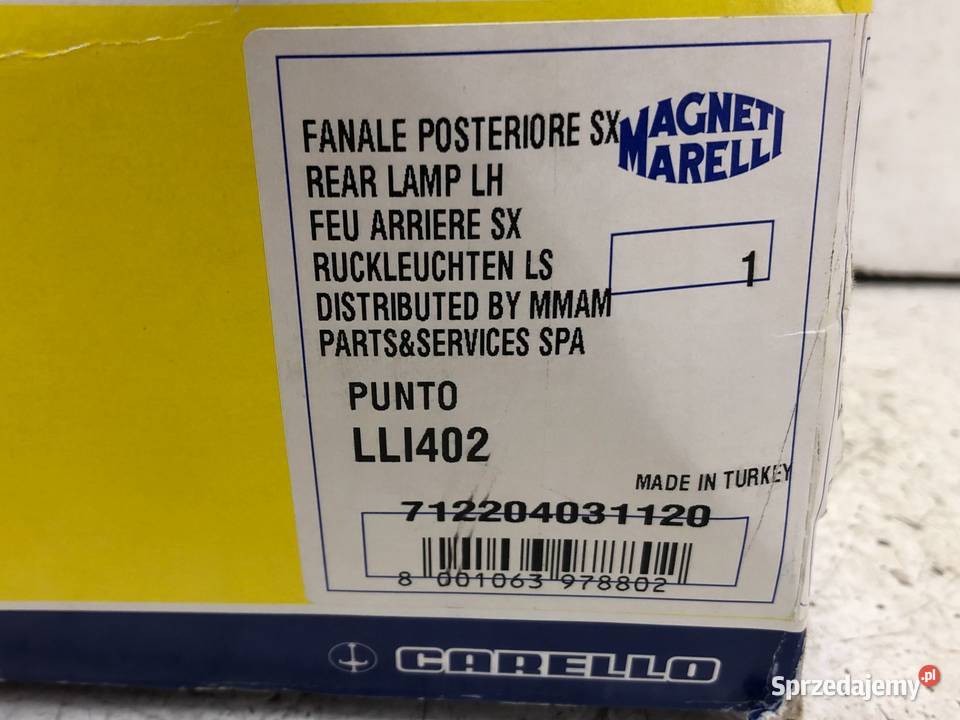 FIAT PUNTO EVO 199 2011 Lampa tylna lewa LED