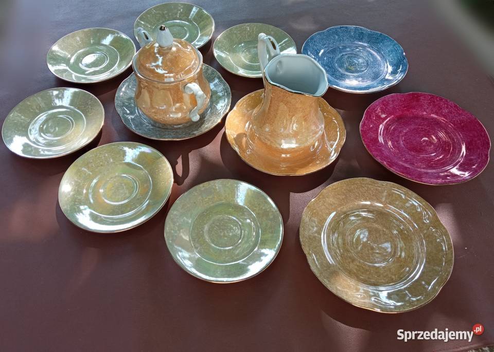 Kolorowy Zestaw porcelana Włocławek Chodzież PRL