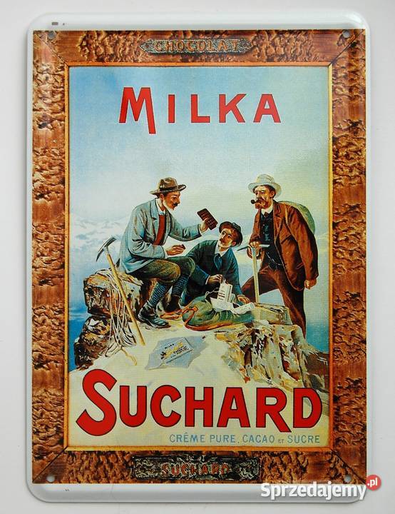 Szyld pocztówka Milka Suchard Embalit Szwajcaria Dekoracje i ozdoby Lublin