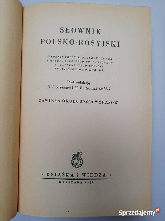 Słownik PolskoRosyjski i RosyjskoPolski małopolskie Kraków