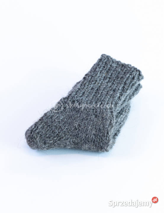 Wełniane skarpetki ciemno szare kostkę ciepłe Szaflary