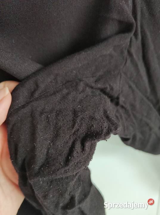Czarne wiskozowe spodnie z gumką HM XL plus size Spodnie Szczecin