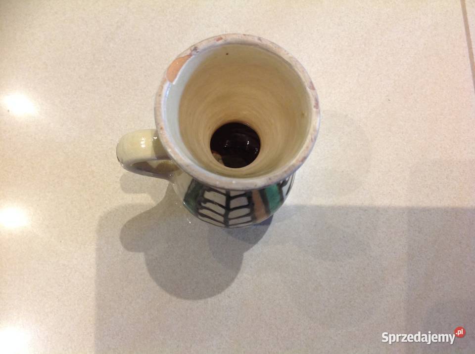 Mały Wazonik Ceramiczny Ręcznie Malowany wielokolorowy Nowa Sól