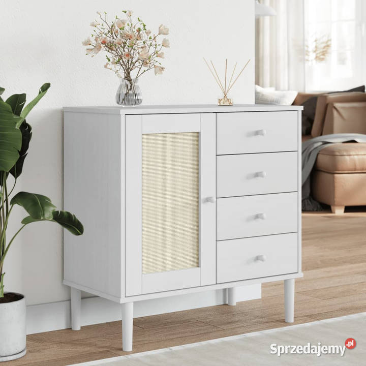 Szafka SENJA imitacja rattanu biała 80x40x80 Warszawa