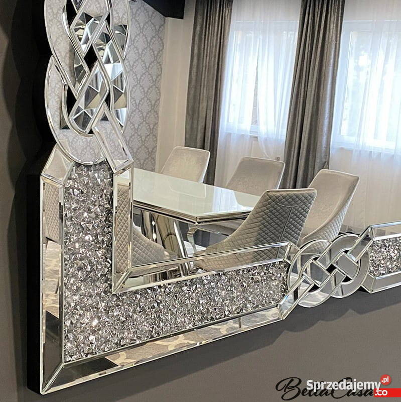 Srebrne lustro glamour prostokątne 80x120 537 Warszawa sprzedam