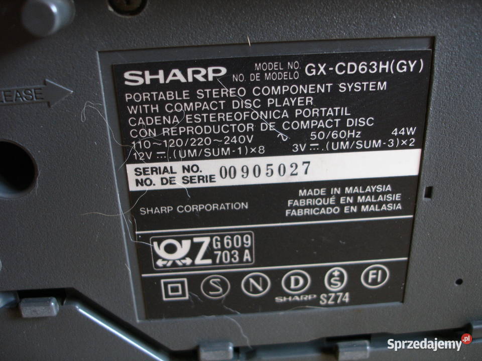 Radiomagnetofon SHARP GXCD63H lubuskie Zielona Góra sprzedam