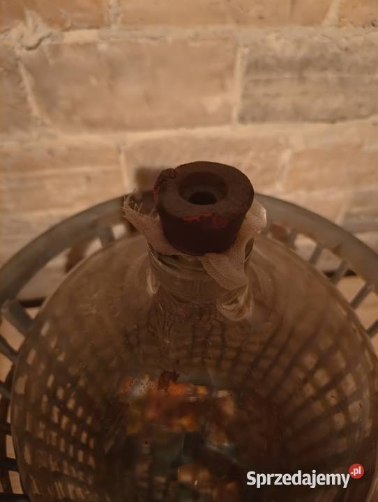 Balon na wino gąsior szklany z koszem 15L OKAZJA Będzin