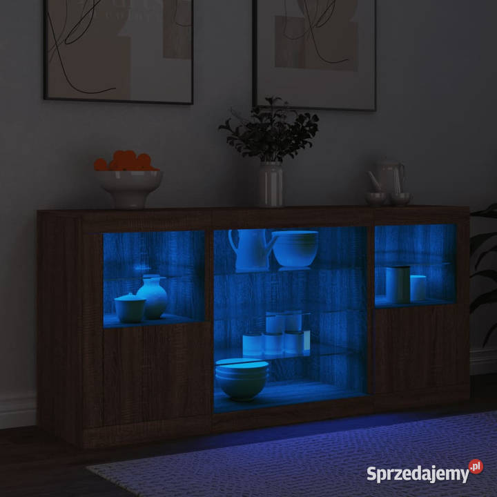 Szafka z oświetleniem LED brązowy dąb 1425x37x67 Warszawa