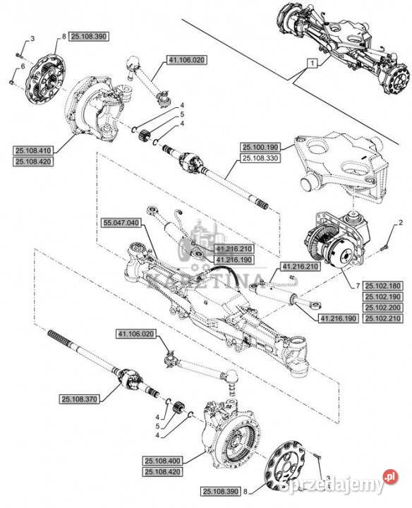 Holland T6070 Mechanizm róźnicowy 84371310 Jastrzębniki