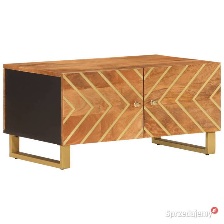 Stolik kawowy brązowoczarny 80x50x40 lite drewno Warszawa