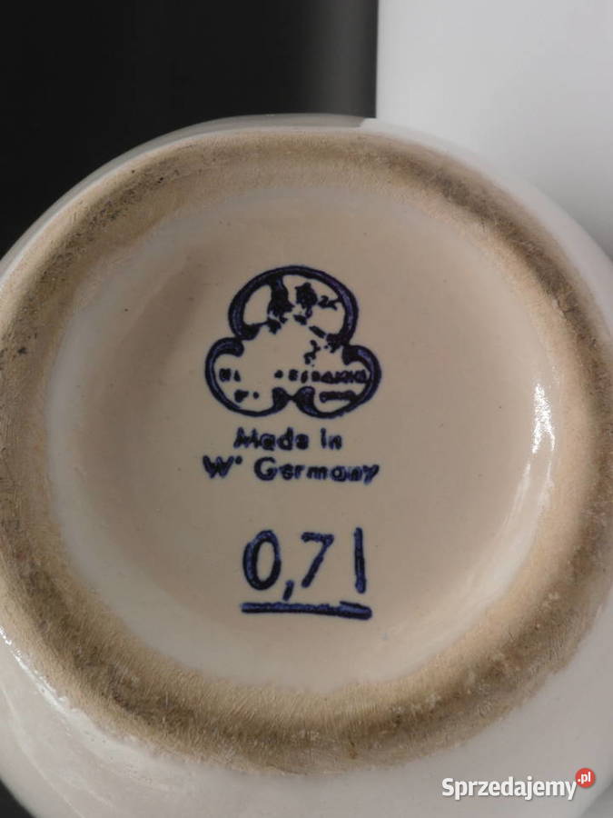 Ulmer Keramik Wazon karafka Spirtus E Vino Porcelana i szkło