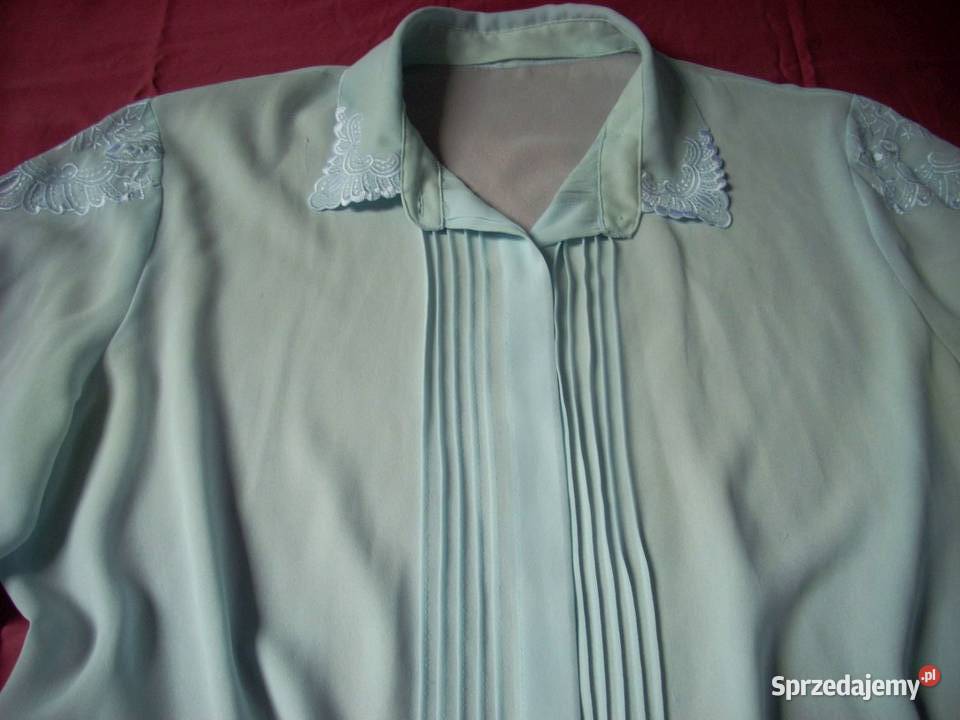 Błękitna Zwiewna Koszula z haftem 44 46 Nowy Sącz