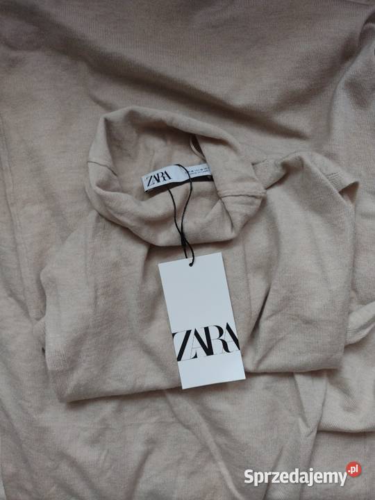 38M ZARA Dzianinowa sukienka ołówkowa z Madrytu brązowy/beżowy Spódnice i sukienki Kraków