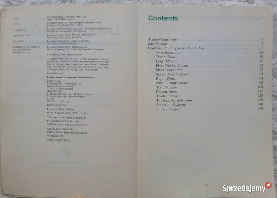 English for Life Students Book Living with Warszawa sprzedam