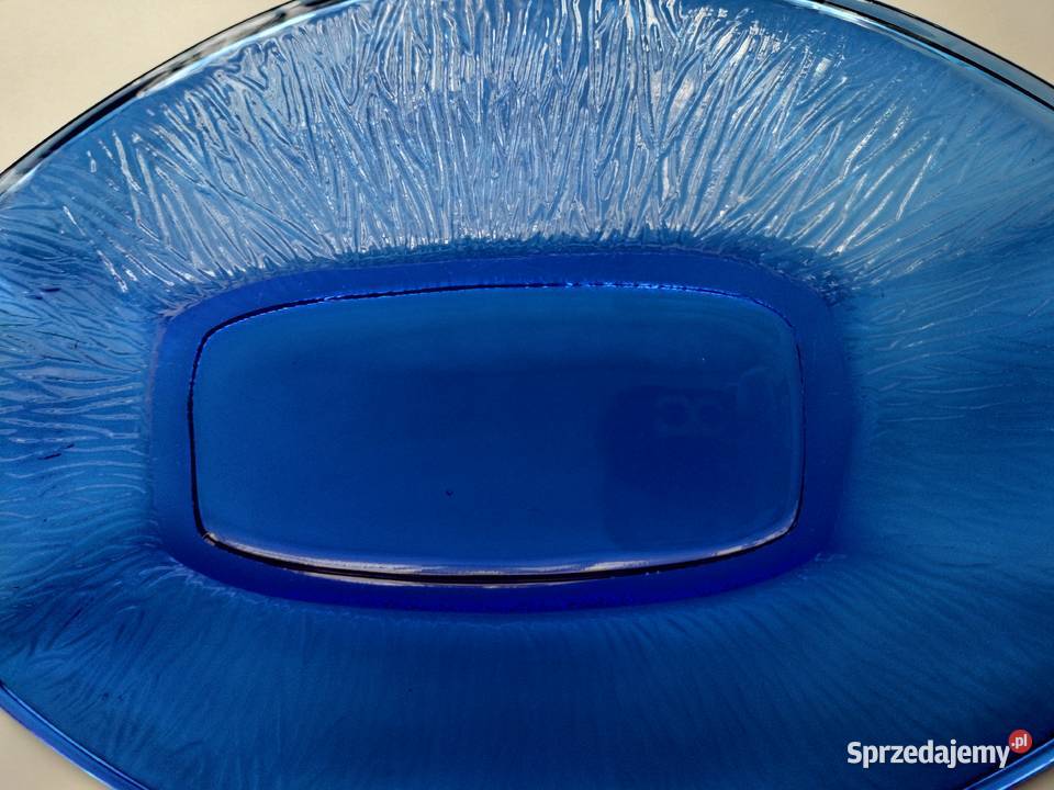 Patera futerko 27 x18 granatowa prl Porcelana i szkło Choszczno