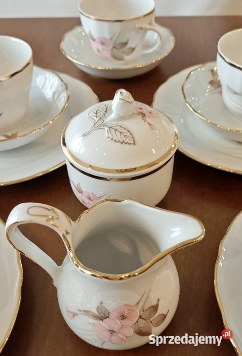 Oscar Schaller pastelowy zestaw 6 osób Porcelana i szkło Szczecin