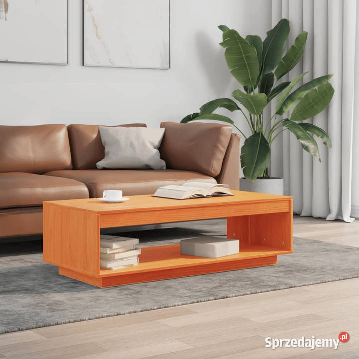 Stolik kawowy woskowy brąz 110x50x335 drewno sprzedam