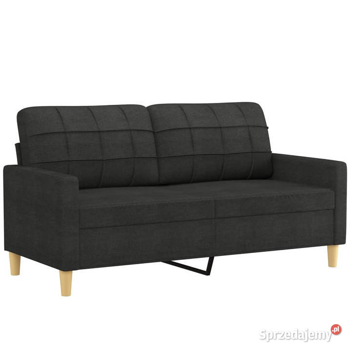 2osobowa sofa z poduszkami czarna 140 tkanina Warszawa