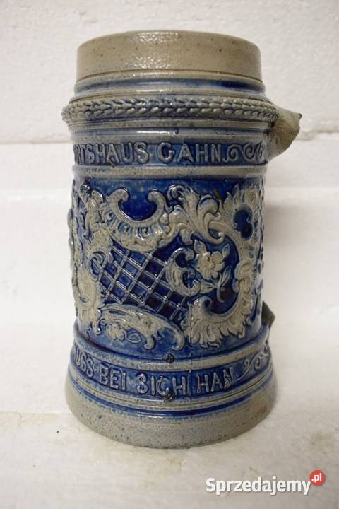 Ceramiczny stary kufel niemiecki 12 L Uszkodzony Chełmno